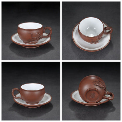 Chinese Yixing Zisha Clay Handmade Exquisite Teapot （松鼠葡萄十件套 底款：景舟制陶）