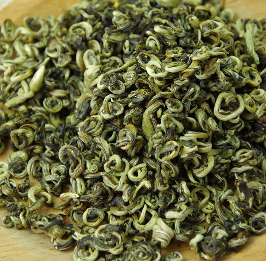 China Xue Bi Luo Chun cha,JASMINE Snow Snail Spring Green Tea grüner Tee vert