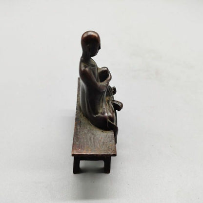 7x7cm Copper Bench Buddha Ornaments Lohan Buddha Tea Table Ornaments