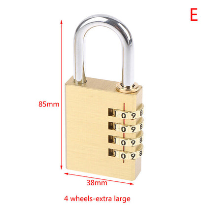 Brass Mini 3/4 Digits Number Code Lock Combination Padlock For Travelling Bag