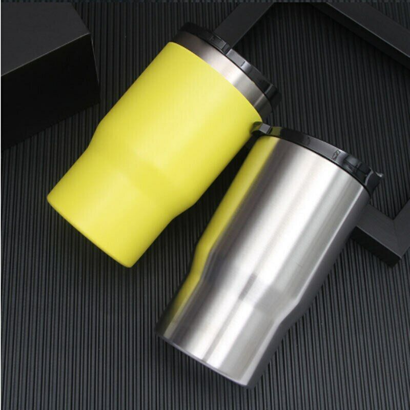 Stainless Steel Double Layer Coffee Cup Multi-function Double Lids Vacuum Cups