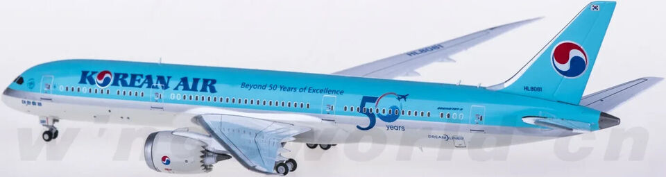 1:400 JC Wings KOREAN AIR BOEING 787-9 Passenger Airplane Diecast Aircraft Model