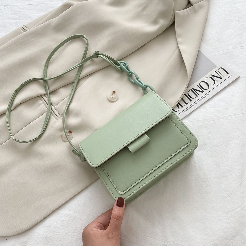 Small Crossbody Bag Lightweight Synthetic Leather Messenger Flap Handbag Purse