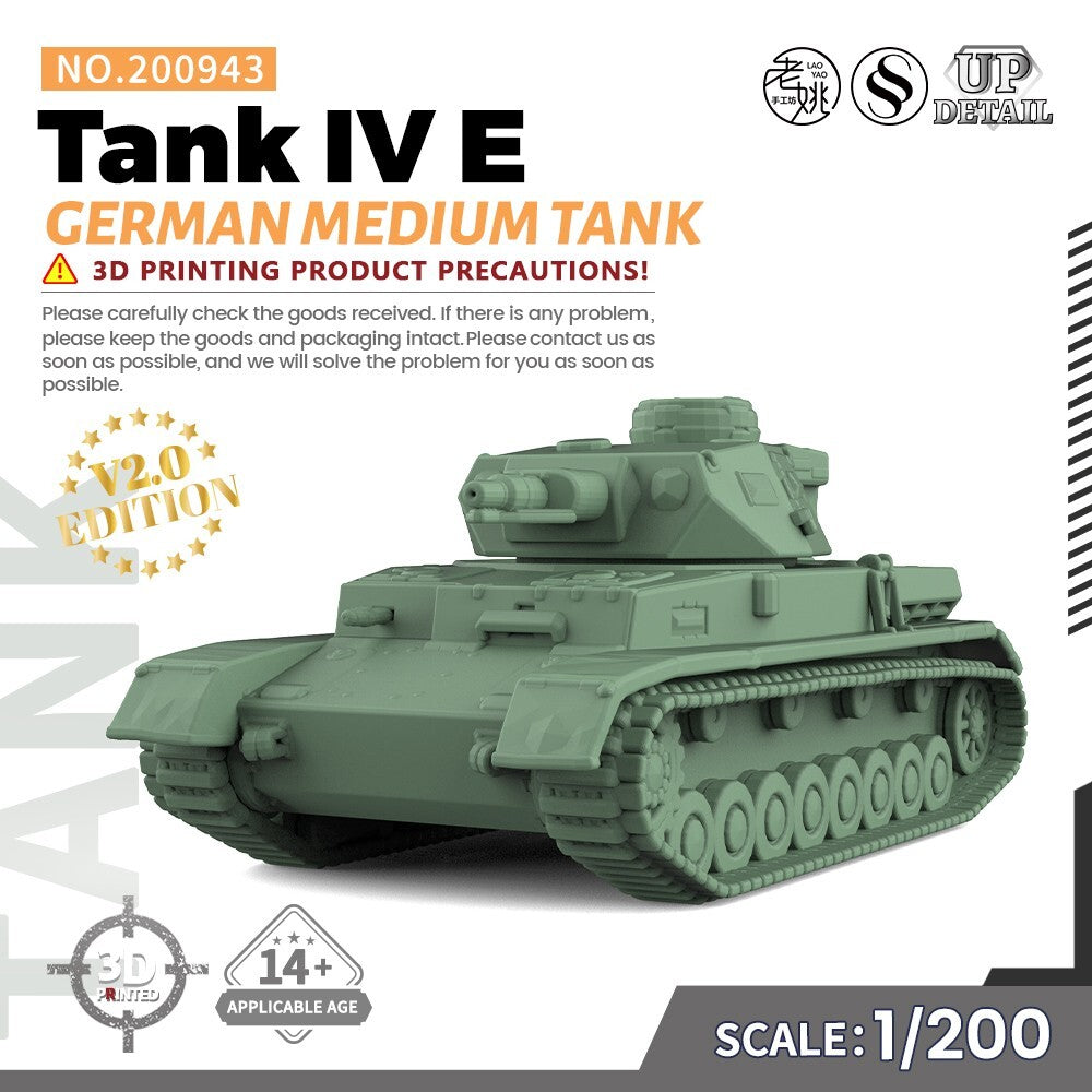 SSMODEL SS200943 1/200 Military Model Kit German Tank IV EMedium Tank
