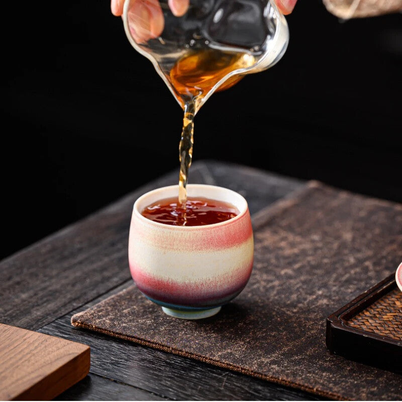 Ceramic Tasting Tea Cup Large Cup Kiln Change Master Cup Retro Ink Wind Drinking