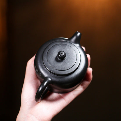 Full Handmade Tea Pot Yixing Zisha Clay Jinzhong Pot 9 Infuser Holes Words Carve