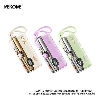 Telinglong Series 22.5W Capsule Emergency Mobile Power Bank 5k mah WP-35