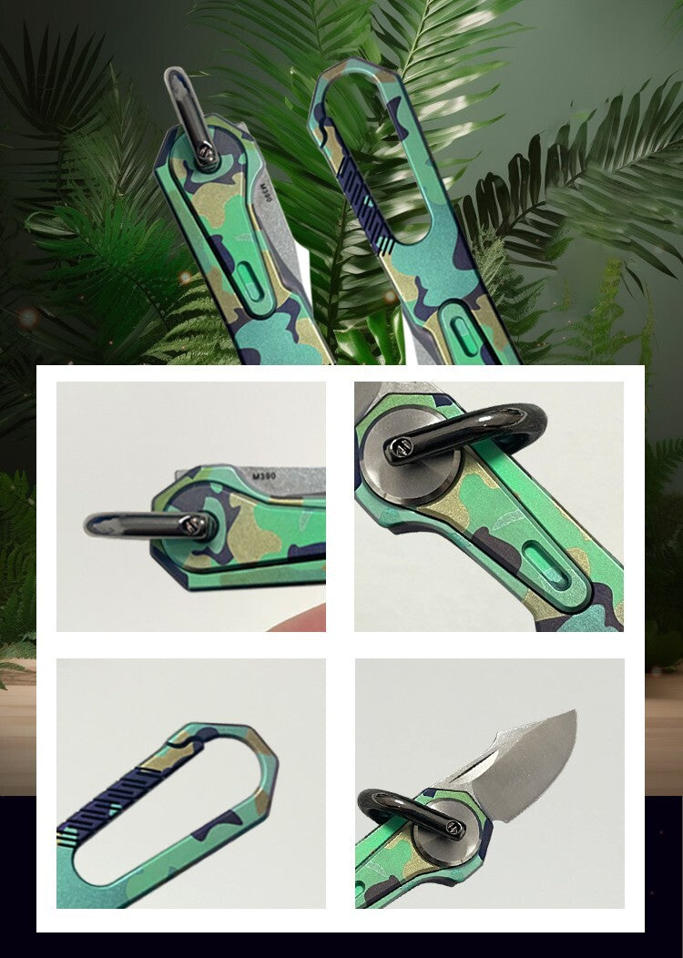 New Titanium Mini Knife Small Pocket Key Chain Pendants Folding Knife Gift