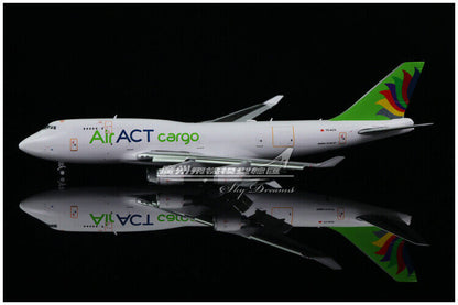 1:400 JC Wings Air ACT Cargo BOEING 747-400 Airplane Flap Down Diecast Model