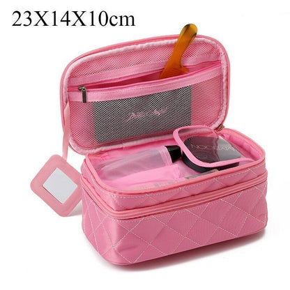 Cosmetic Bag Waterproof Double Layer Travel Organizer Makeup Bag Toiletry Pouch