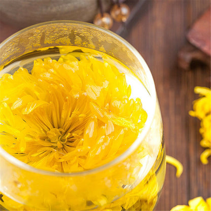 Yellow Chrysanthemum Flower Tea Dried Blooming Herbal Tea Premium Loose Leaf