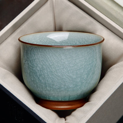 Ru Kiln Cup Kung Fu Tea Cup Ceramic Tea Cup Tea Set Ice Cracked Cup For Puer Tea