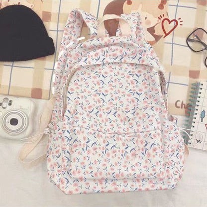 Female Bag Girls School Bag Travel Bag Backpack Sports Bag Floral Cute Ins