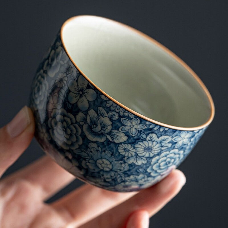 One Cup Blue-and-white Porcelain Tea Cup Antique Style Dehua Master Cup Of Tea