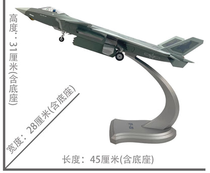 1:48 45CM AVIC J-20 Stealth Fighter Jet Diecast Airplane Military Aircraft Model