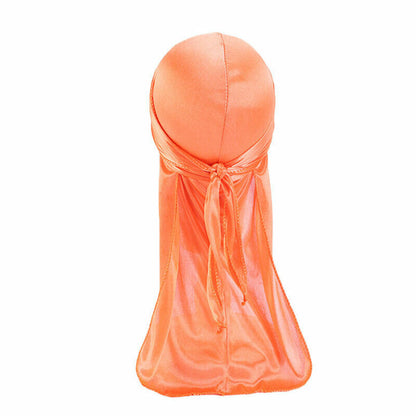 Silky Durag For Kids Boys Long Tailed Pirate Hat Hip-Hop Bandanas Doo Rag Turban
