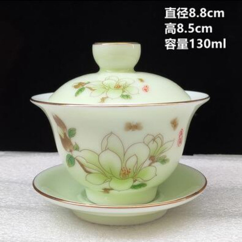 Gaiwan Jingdezhen Blue and White Porcelain Tea Bowl Celadon White Cup