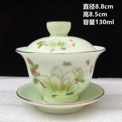 Gaiwan Jingdezhen Blue and White Porcelain Tea Bowl Celadon White Cup