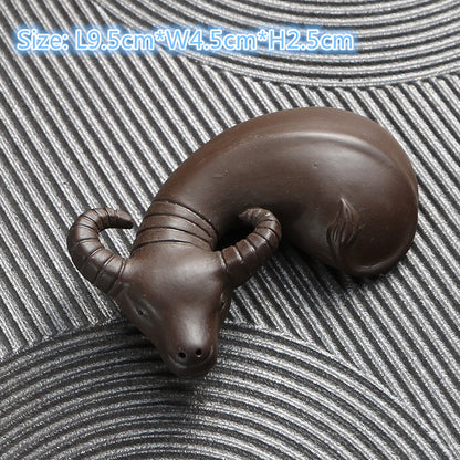 Mini Tea Pet Yixing Zisha Water Buffalo Creative Ornament Home Tray Decoration