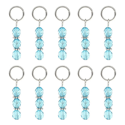 Knitting Stitch Markers 10Pcs Resin Beads Metal Angel Crochet Craft Locking Tool