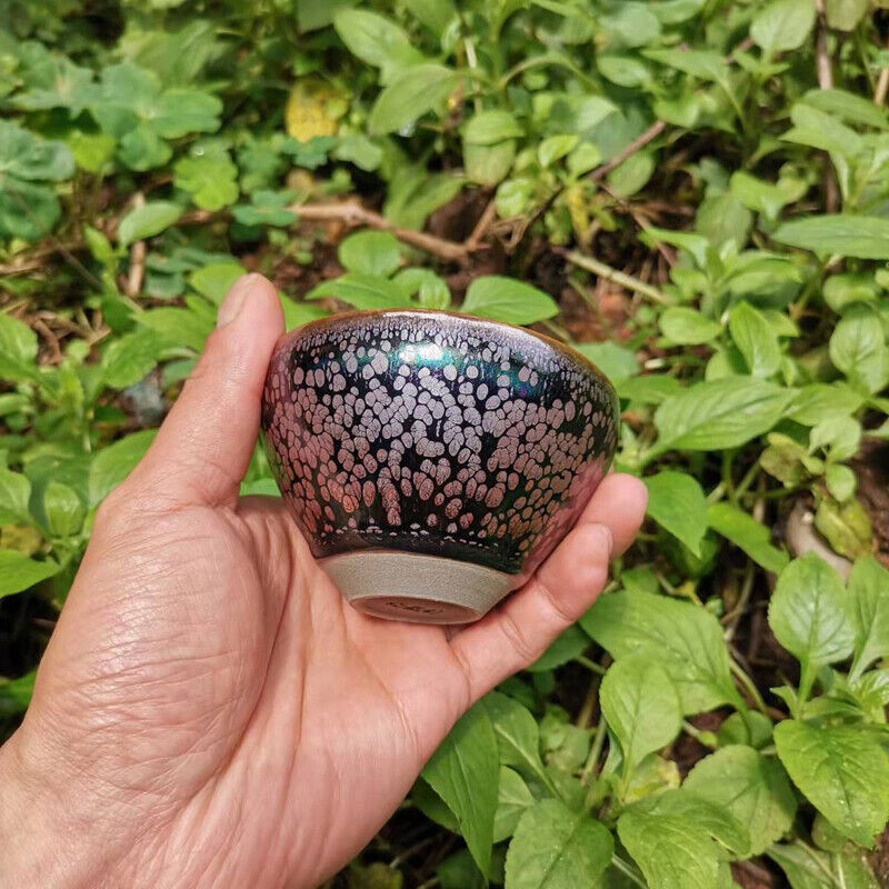 JZ220721-291 Jianzhan Chinese Tea Bowl Tenmokus Tea Cup with Colorful Glaze