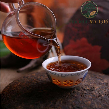 Ripe Pu Erh Tea Cake Yunnan Jin Bingdao Ancient Tree Black Tea 357g