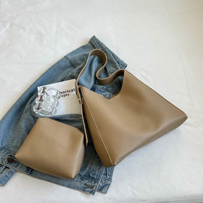 Women Handbag 2 Piece/set L Shoulder Bags High Quality PU Leather Bags Ladies