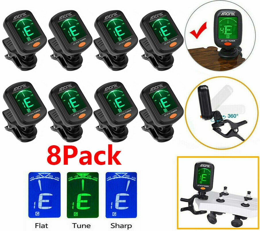 LCD Clip On Chromatic Acoustic Electric Guitar Bass Ukulele Banjo Violin Tuner