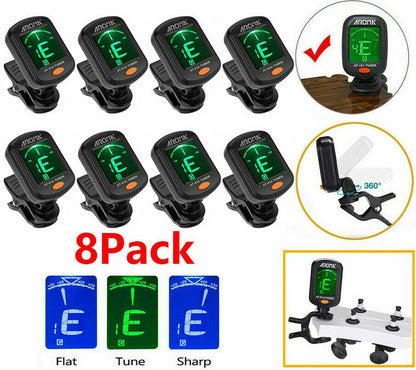 LCD Clip On Chromatic Acoustic Electric Guitar Bass Ukulele Banjo Violin Tuner