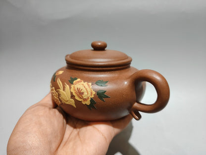 Chinese Yixing Zisha Clay Handmade Exquisite Flowers&Birds Teapot 31317