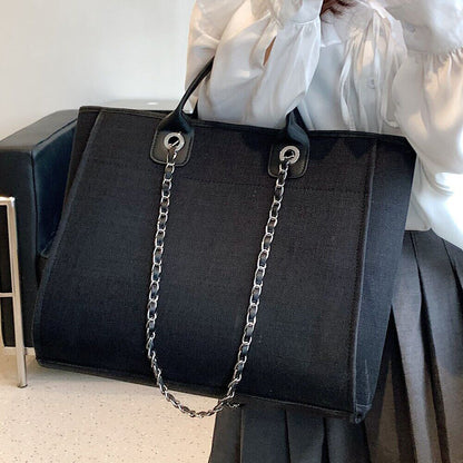 Canvas Shoulder Bag Women Tote Female Bags Chain Pink Handbags Handbag