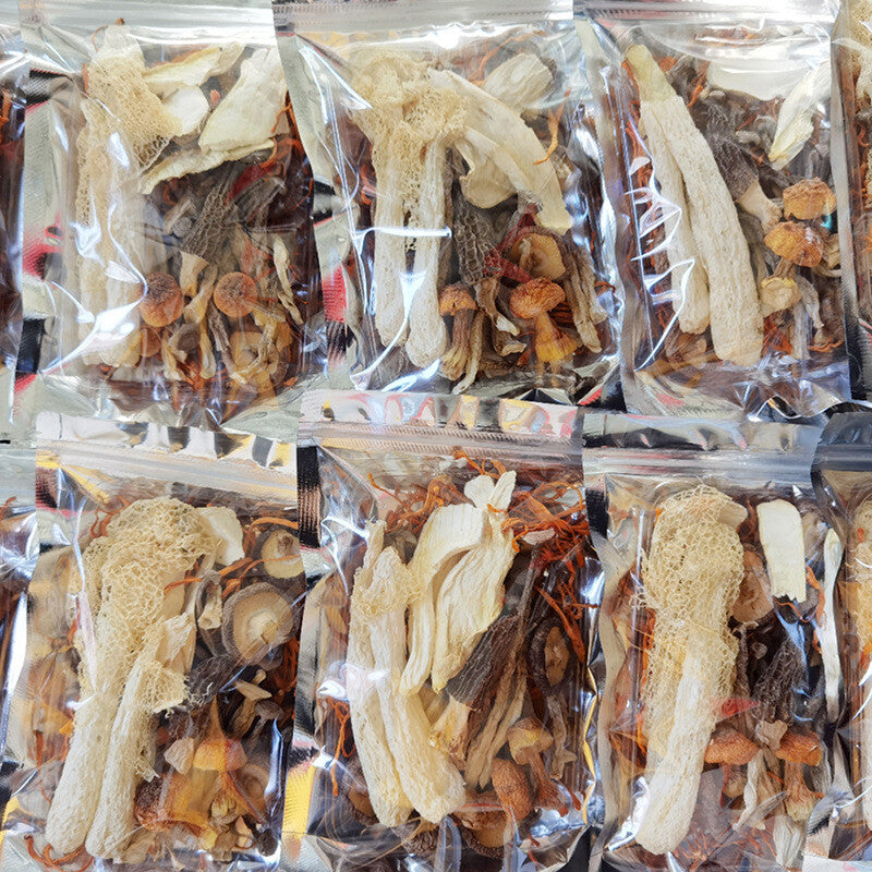 Qicaijuntang Herbal Soup Bag Dried Mushrooms Soup Ingredients Stew Soup Bags 60g