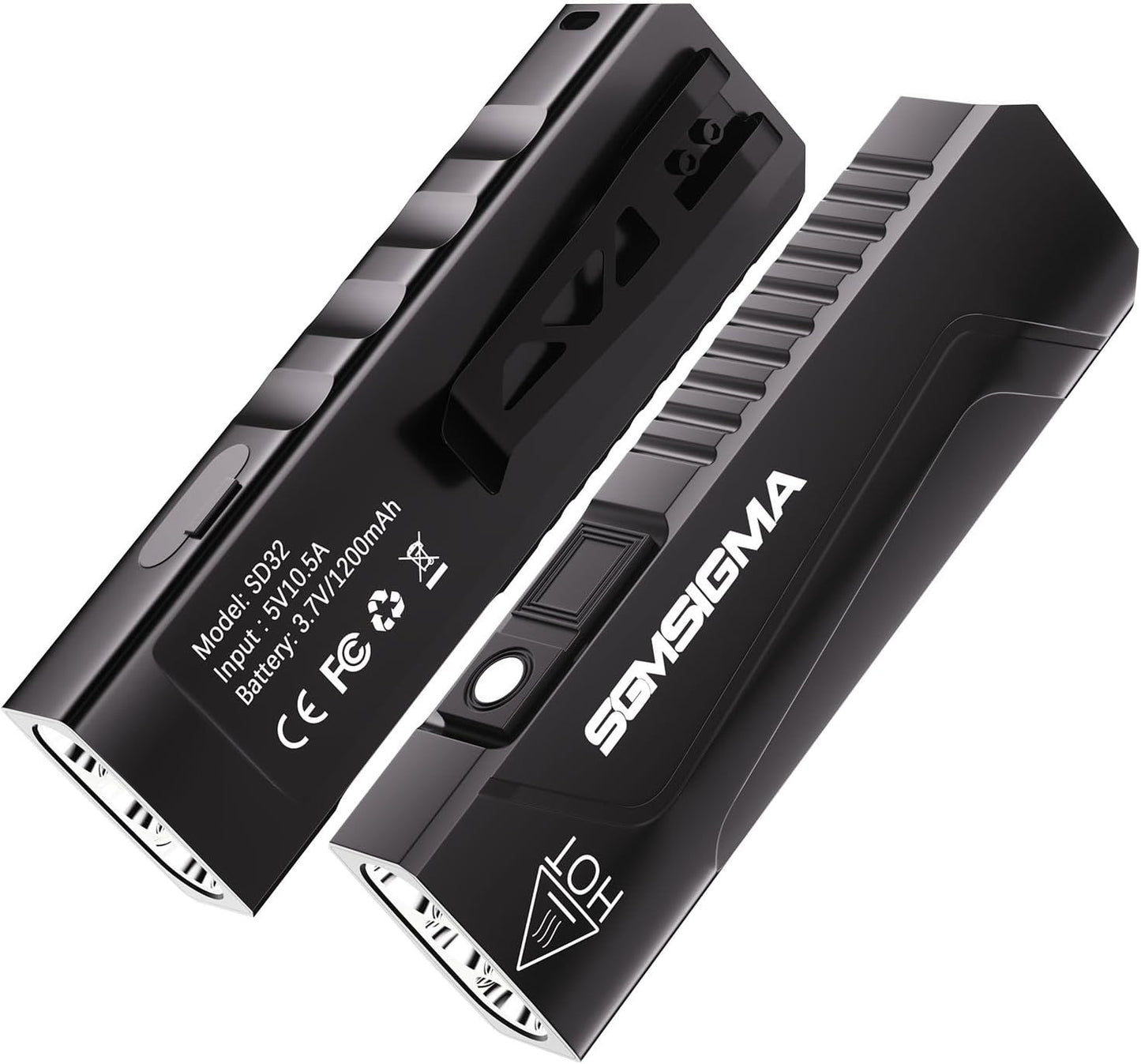 2 Pack 1500 Lumen EDC Flat Flashlight, USB-C Rechargeable Pocket Light, 6 Mode P