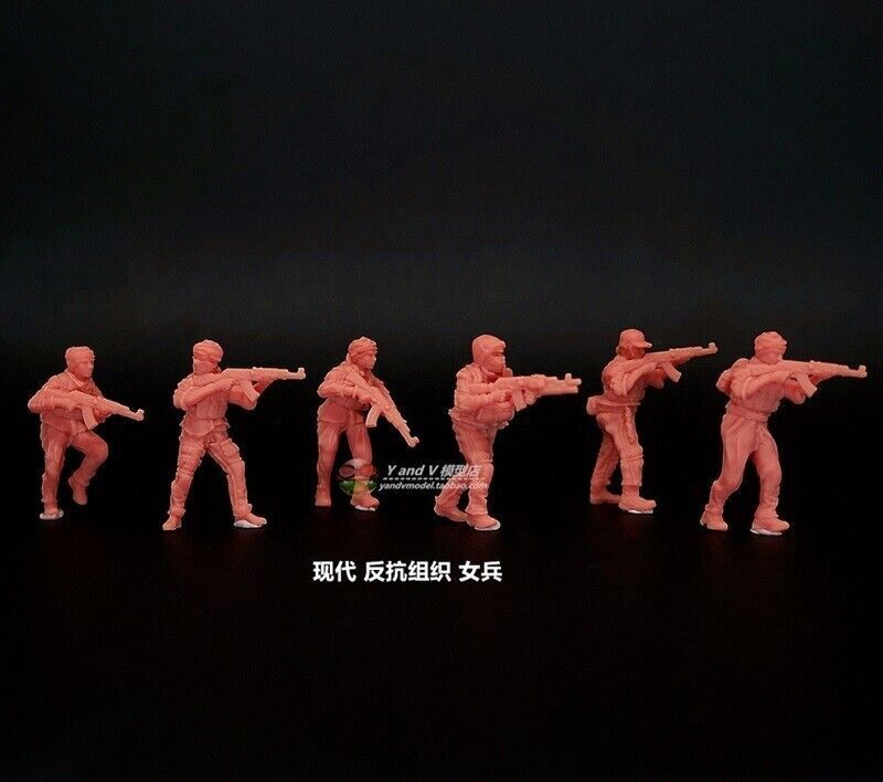 Homemade 1/72 Modern Russian Alpha Fire Team 6 Unpainted Miniatures Model