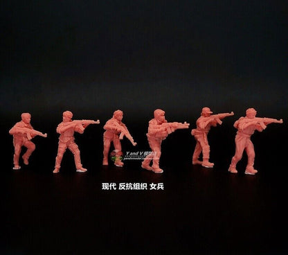 Homemade 1/72 Modern Russian Alpha Fire Team 6 Unpainted Miniatures Model