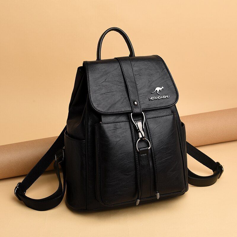 Backpack Vintage Travel Soft Genuine Leather Bag Large Bookbag School Bags 1 PC