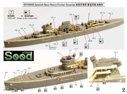 SSMODEL SH700065 1/700 Spanish Navy Heavy Cruiser Canarias
