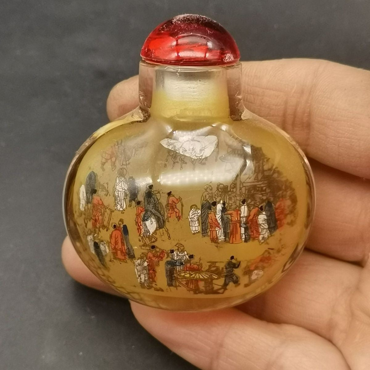 Exquisite Inside Painted Glass Snuff Bottle Liuli Snuff Bottle Collectible