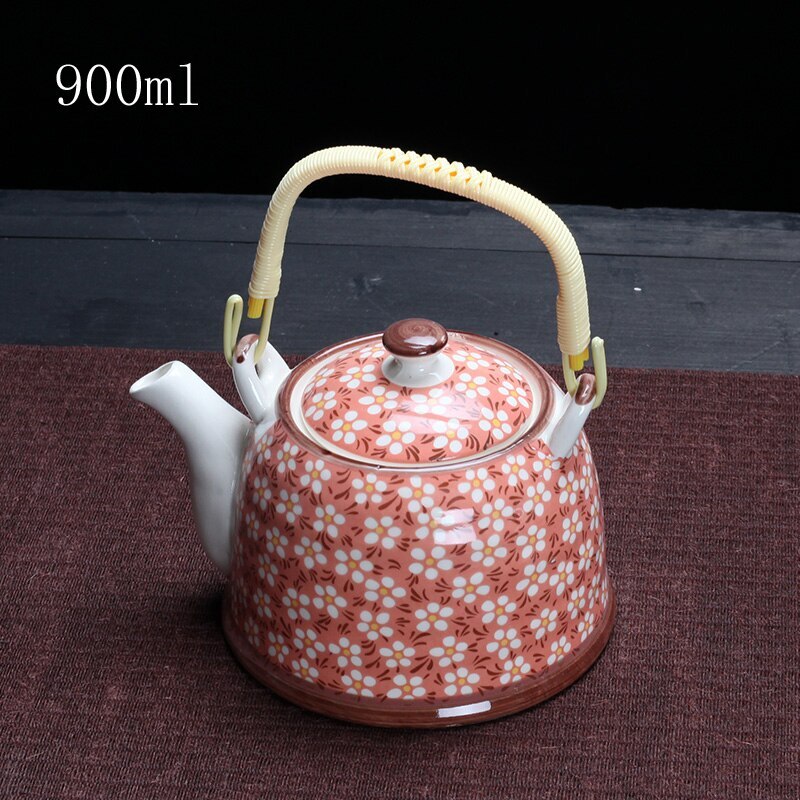 900ml China Porcelain Teapot With Strainer Net High Capacity Tea Pot For Hotel
