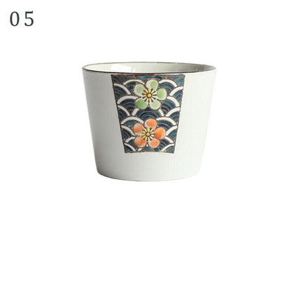 Japanese Style Ceramic Tableware Straight Cup Porcelain Tea Cup Sake Mug GIft