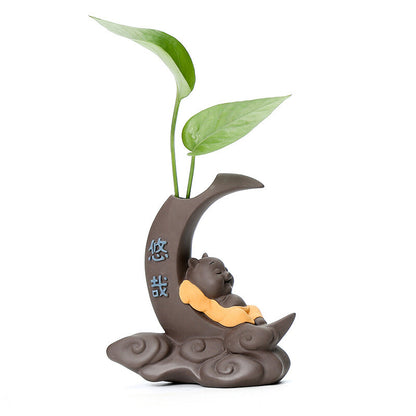 Creative Vase Decoration Small Size Yixing Zisha Purple Clay Pig Statue Tea Pet