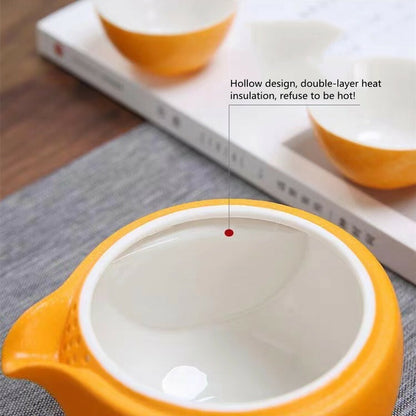 Creative Tea Cup Teapot Set Ceramic Portable Travel Tea Set Tea Ceremony Decor
