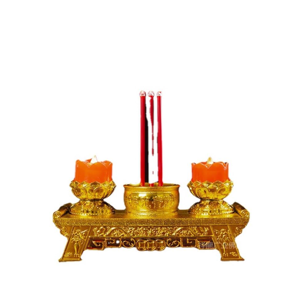 19cm New LED Lotus Candlestick Buddha Candle Lamp Household Electronic Candle