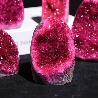 1PC Rose Red Crystal Cluster Natural Geode mineral Office Decor & Gifts