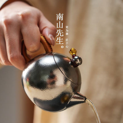 200ml Pure Titanium Xi Shi Teapot Chinese Gongfu Tea Pot Lightweight Durable