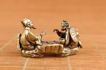 Collection Chinese brass art elder tea statue figure table decoration tea pet