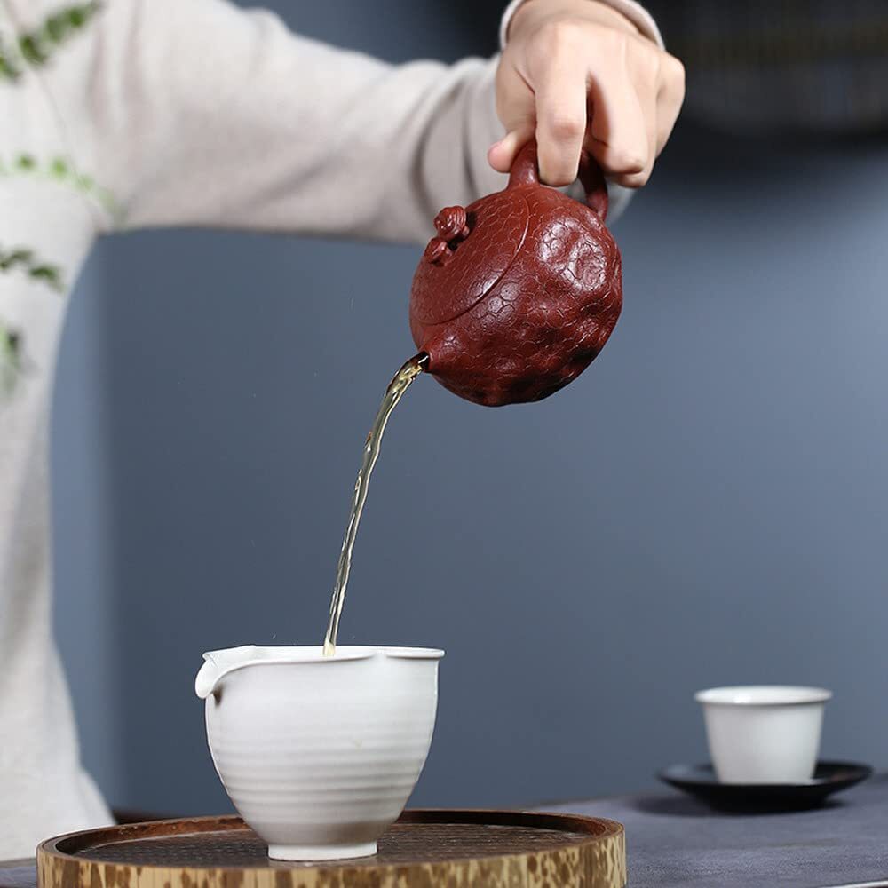 200ml Yixing Purple Clay Xishi Teapot Handmade Tea Set Kung Fu Tea Ceremony
