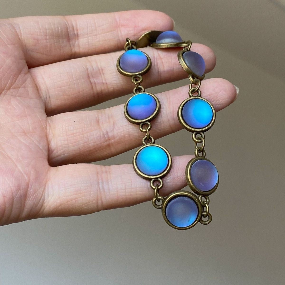 Handmade Heavy Retro Color-Changing Bead Bracelet Women's Niche Beaded Jewelry