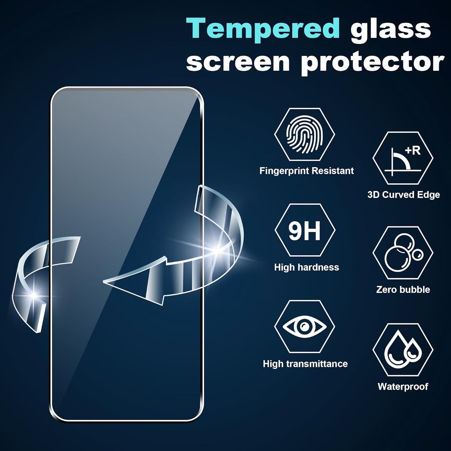 For Oneplus 15 Screen Protector, [3+2 Pack] Tempered Glass Screen Protector+Came