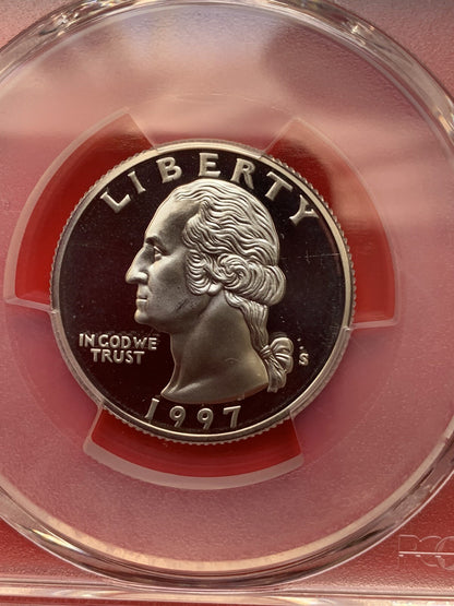 1997 S Proof Washington Quarter USA Silver Coin PCGS PR69DCAM 25C GEM Money
